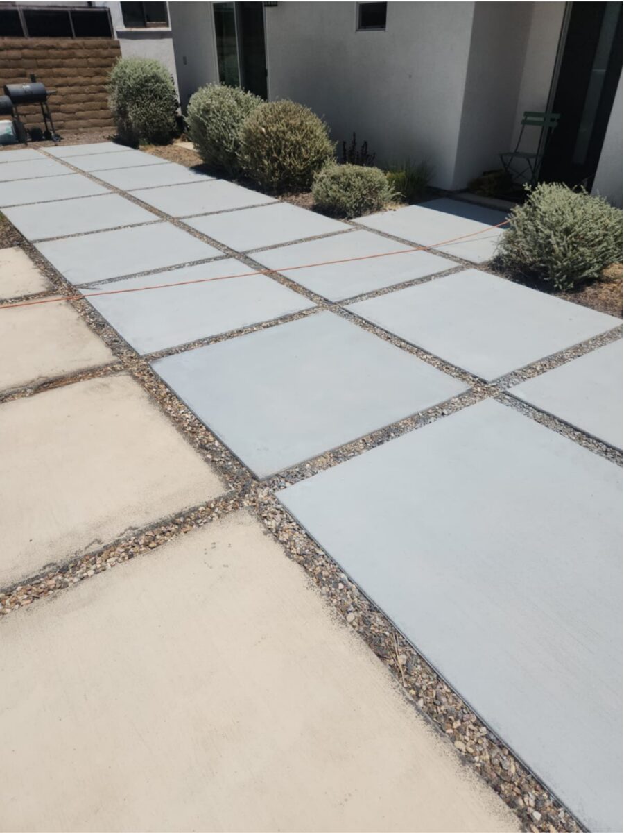 Restored concrete patio and walkway after Tykoon concrete restoration